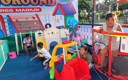 Layanan Mudik Polres Madiun Dilengkapi Playground hingga Bengkel Gratis