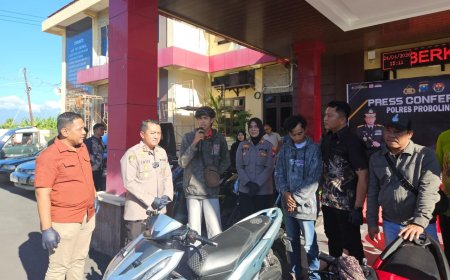 Polres Probolinggo Serahkan Motor Hilang kepada Korban