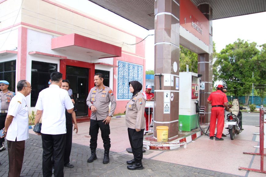 Sidak SPBU-SPBE, Polres Sumenep Pastikan Stok BBM dan LPG Aman