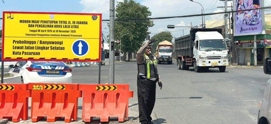 Pembongkaran Jembatan Bok Wedi, Polres Pasuruan Kota Siapkan Solusi Lalin