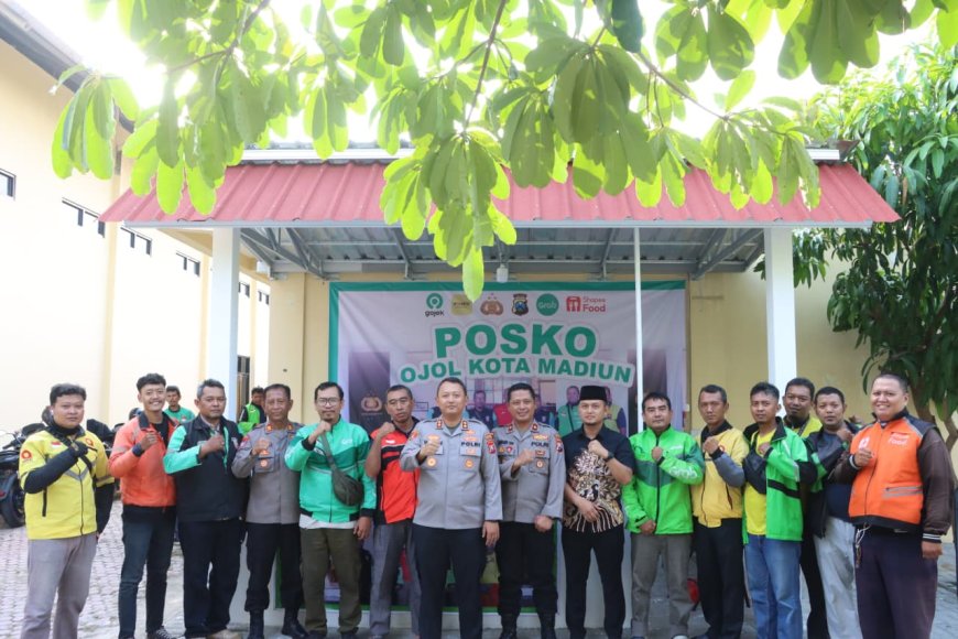 Polres Madiun Kota Resmikan Posko Ojol, Tingkatkan Kamtibmas