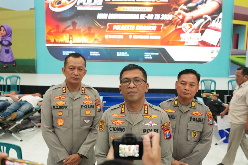 Donor Darah Warnai Peringatan Hari Bhayangkara ke-80 di Sidoarjo